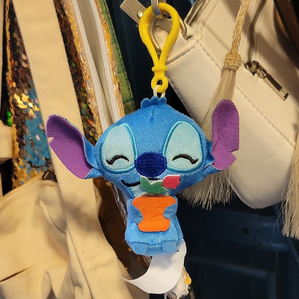 Stitch Disney Keycharm Or Clip On In Blue and Purple Plush Toy Keychain